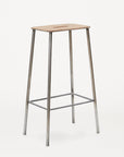 PRE-ORDER |Adam Stool  Natural Leather / Raw Steel by FRAMA