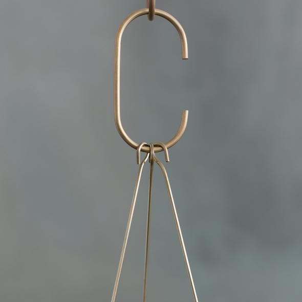 Misty Morning Brass Hanging Planter by Leaf &amp; Thread - THE PLANT SOCIETY