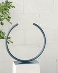 Almost a Circle – Stainless Steel, Medium Vase in Deep Ocean by Anna Varendorff - THE PLANT SOCIETY