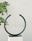 Almost a Circle – Stainless Steel, Medium Vase in Matte Black by Anna Varendorff - THE PLANT SOCIETY