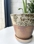 Speckled Iron Wood Fired Planter by Sandra Bowkett