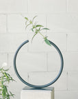 Almost a Circle – Stainless Steel, Medium Vase in Deep Ocean by Anna Varendorff - THE PLANT SOCIETY