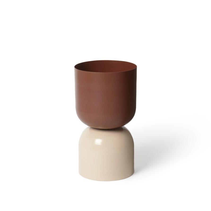 Two Tone Planter in Ochre/Sand by Lightly Design