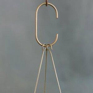 Moss Green Brass Hanging Planter by Leaf &amp; Thread