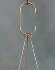 Moss Green Brass Hanging Planter by Leaf & Thread
