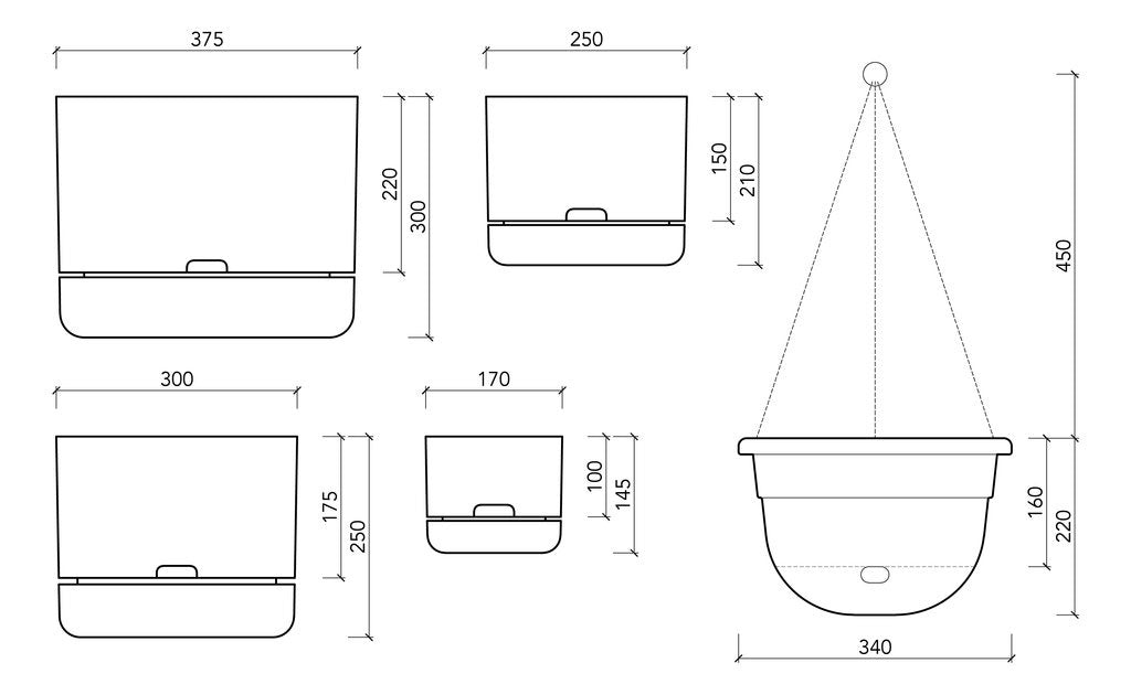 Self Watering Planter 170mm by Mr Kitly - THE PLANT SOCIETY ONLINE OUTPOST