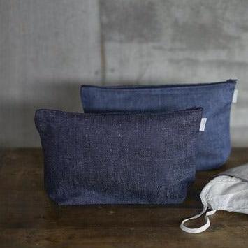 Navy Romy Pouch by Fog Linen - THE PLANT SOCIETY