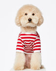 David Stripped Dog T-Shirt in Red by The Painter's Wife - THE PLANT SOCIETY