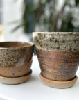 Speckled Iron Wood Fired Planter by Sandra Bowkett